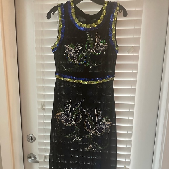 Cynthia Rowley Mesh Gown with Beading and Embroidary - Picture 7 of 8